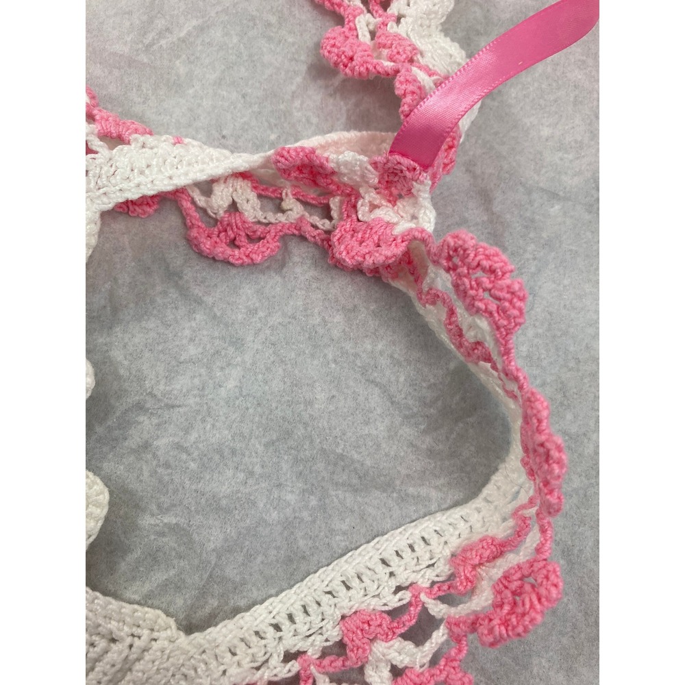 Vintage handmade Crochet Baby Doll Bib (194)